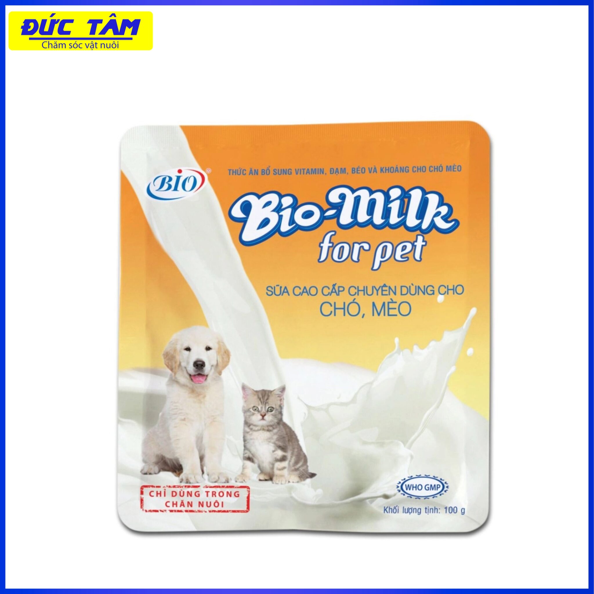 Sữa bột cho chó mèo con BIO MILK 100g – Thú y Đức Tâm
